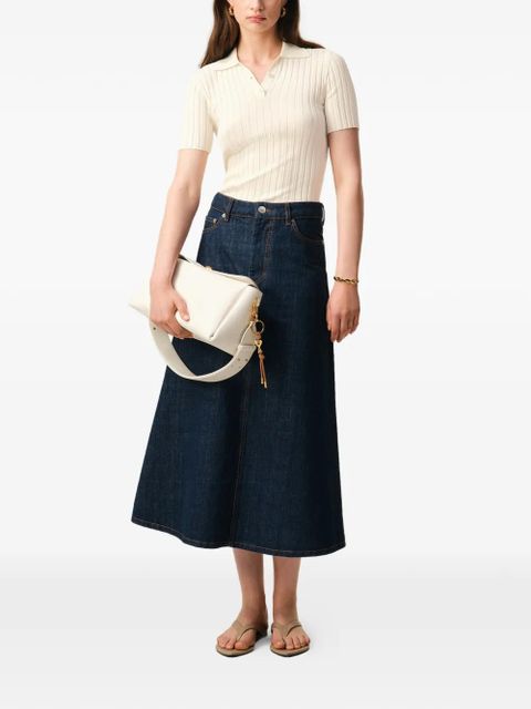 AMI Paris ribbed short-sleeves polo top - Neutrals - zdjęcie produktu nr 2