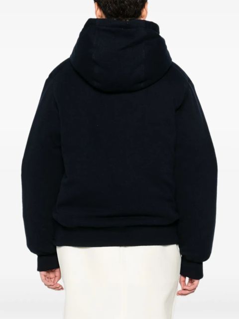 Miu Miu diamond-pattern hooded jacket - F000 navy