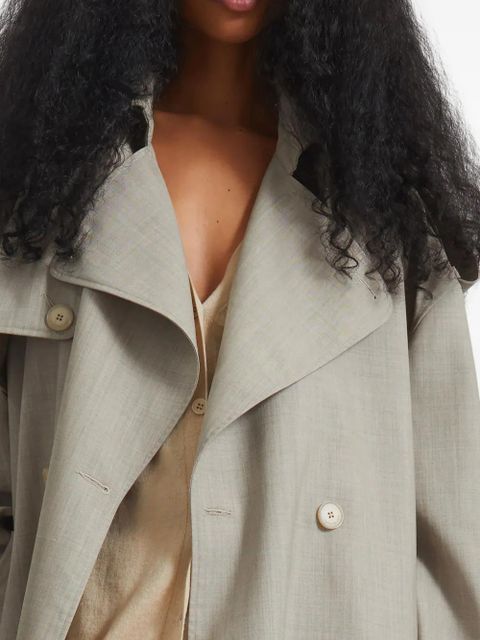 The Frankie Shop double-breasted belted coat - Neutrals