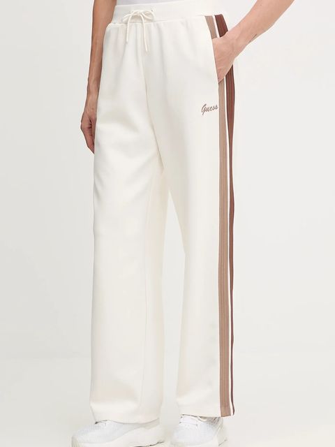 Guess spodnie dresowe FABIA damskie kolor beżowy z aplikacją V5BB24 KCX22 - zdjęcie produktu nr 1