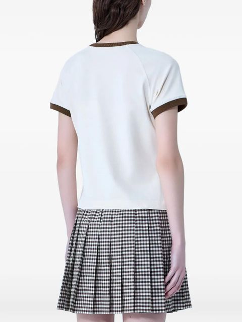 Moncler embroidered heart-motif T-shirt - Neutrals