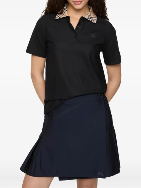 Burberry checked-collar cotton polo shirt - Black - zdjęcie produktu nr 2