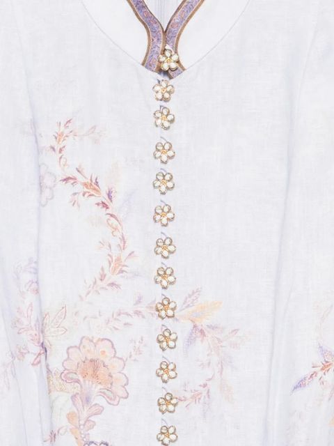 ZIMMERMANN Luna floral-print linen maxi dress - Blue