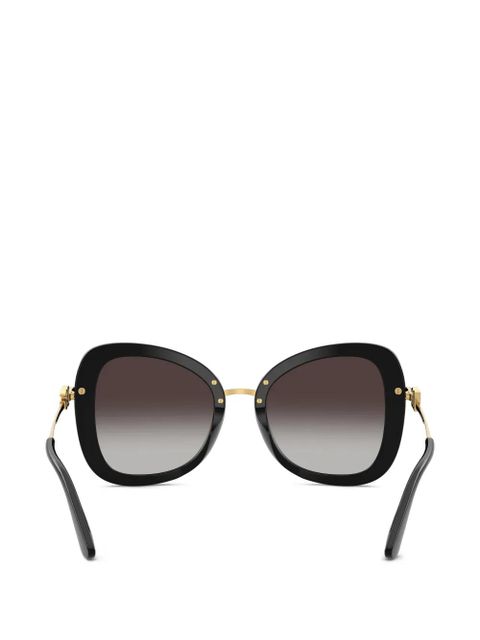 Dolce & Gabbana logo oversize-frame sunglasses - Black