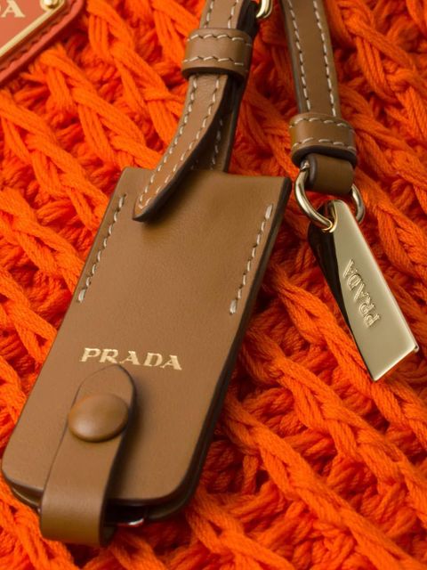 Prada mini crochet tote bag - Orange