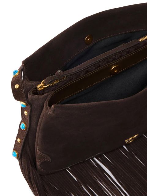 PINKO fringed shoulder bag - Brown