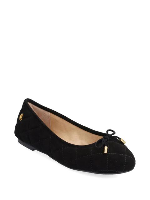 Lauren Ralph Lauren bow-detail suede ballet flats - Black