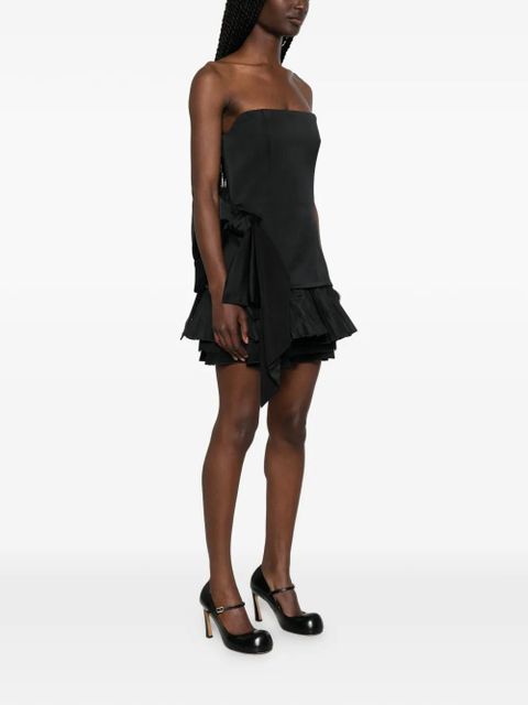 Alexander McQueen bow-detail pleated dress - Black