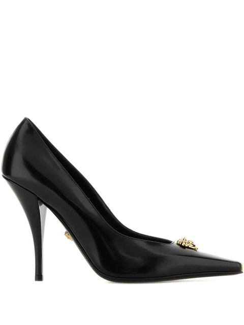 Versace 110mm La Medusa leather heeled pumps - Black - zdjęcie produktu nr 1