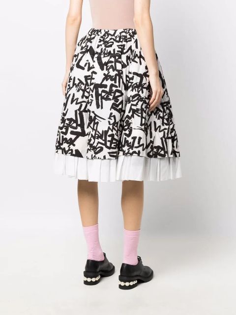 Comme Des Garçons Live Free-print skirt - Black