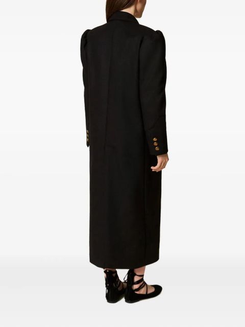 TWINSET puff-sleeve buttoned coat - Black