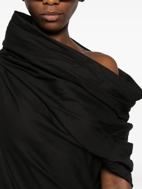 ENTIRE STUDIOS Moulded draped cowl-neck midi dress - Black