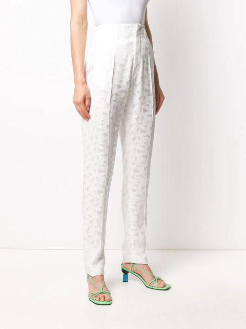 ISABEL MARANT tapered geometric print trousers - White