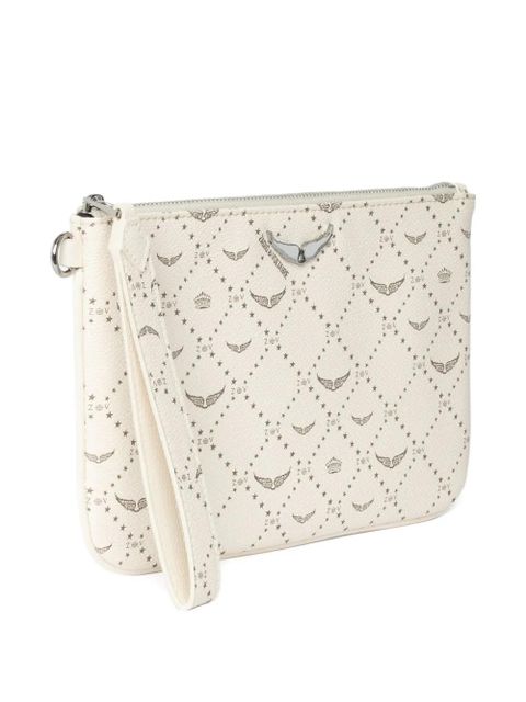Zadig&Voltaire monogram clutch bag - White