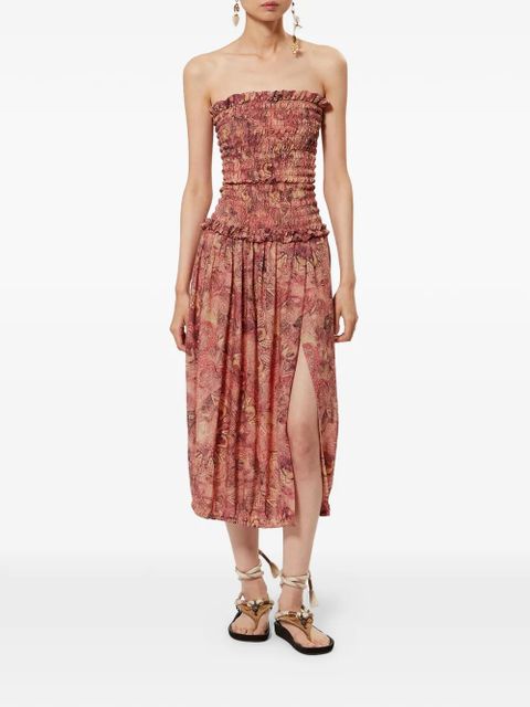 ISABEL MARANT Cleane mandala-print smocked dress - Pink - zdjęcie produktu nr 2