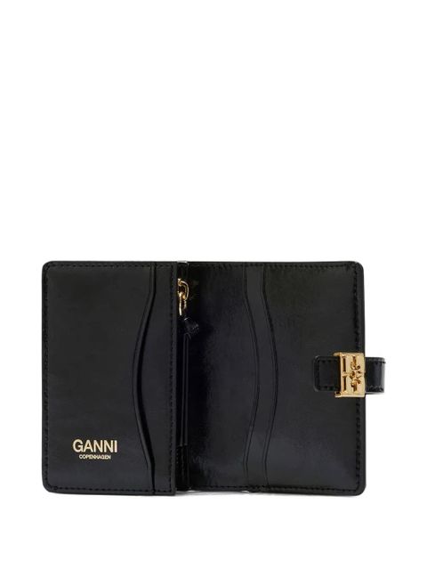 GANNI logo-plaque wallet - Black