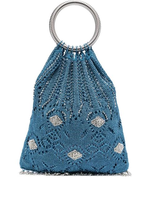 Rabanne beaded circular-handle tote bag - Blue - zdjęcie produktu nr 1