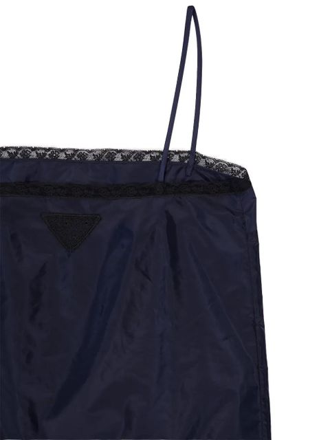 Prada lace-trimmed tank top - Blue - zdjęcie produktu nr 2