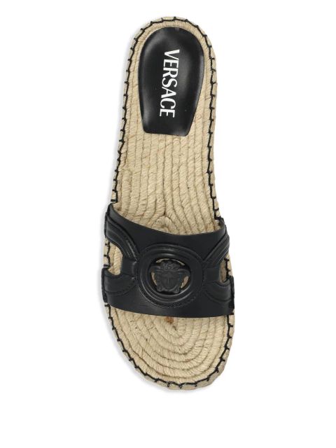 Versace Medusa espadrille slides - Black