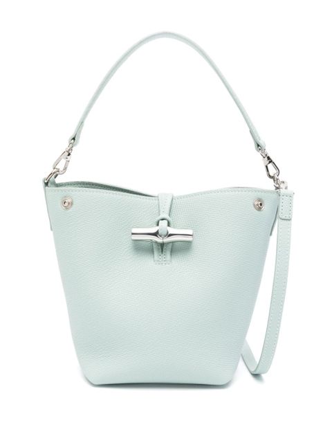 Longchamp Le Roseau XS leather bucket bag - Blue