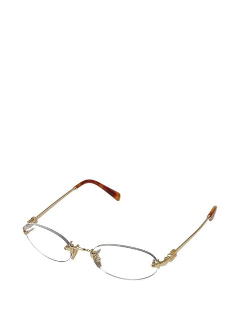 Miu Miu Eyewear rimless oval-frame glasses - Gold