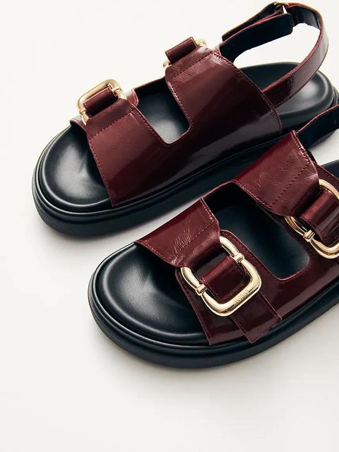 Alohas sandały skórzane Harper damskie kolor bordowy na platformie S100731-01