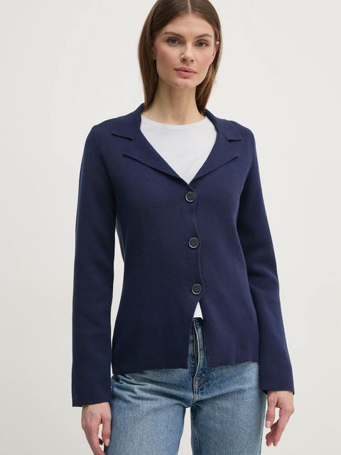 Sisley marynarka kolor granatowy jednorzędowa gładka 1194M602H