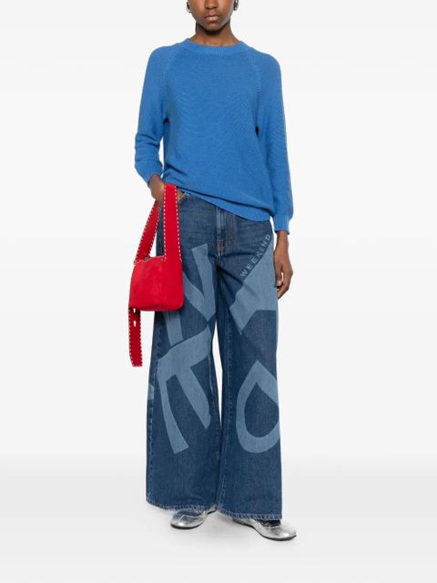 Weekend Max Mara Wkdvortice lettering wide jeans - Blue - zdjęcie produktu nr 2