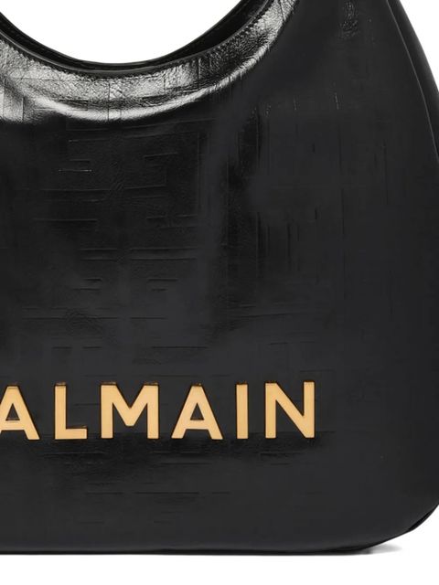 Balmain 1945 crinkled leather shoulder bag - Black