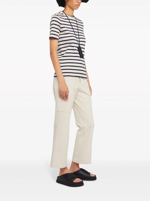 Jil Sander striped cotton T-shirt - White