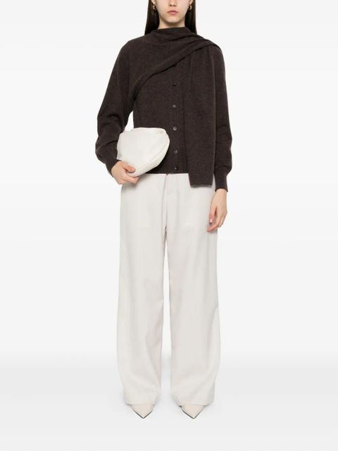 Ferragamo asymmetric button-up cardigan - Brown - zdjęcie produktu nr 2