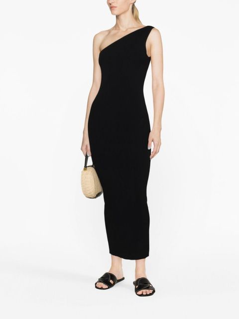 TOTEME one-shoulder ribbed-knit dress - Black