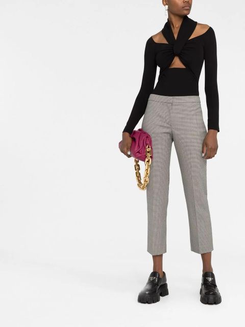 Alexander McQueen checked cropped slim-fit trousers - Black - zdjęcie produktu nr 2