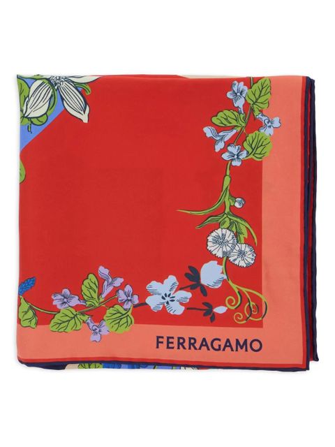 Ferragamo floral-print logo scarf - Red - zdjęcie produktu nr 1