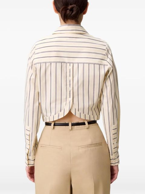 Claudie Pierlot striped-pattern cropped shirt - Neutrals
