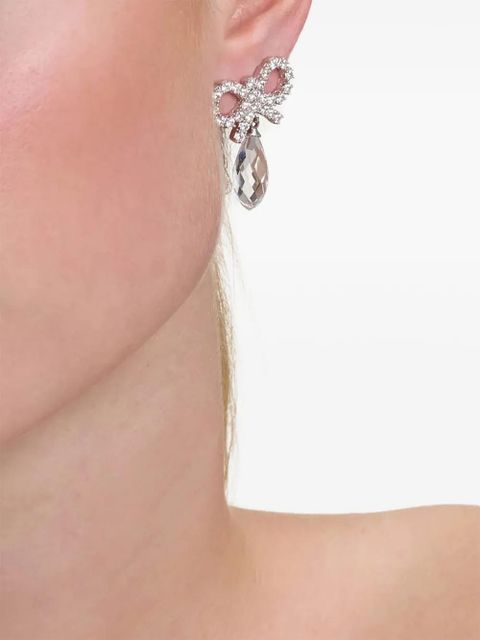 Self-Portrait bow crystal-embellishment earrings - Silver - zdjęcie produktu nr 2