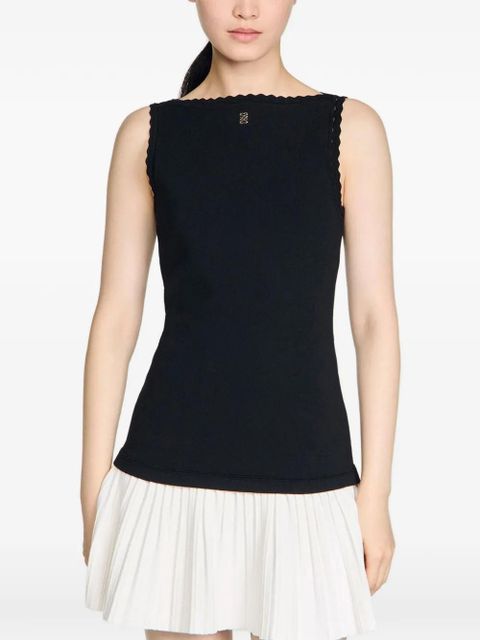 SANDRO mini ruffled pleated dress - Black
