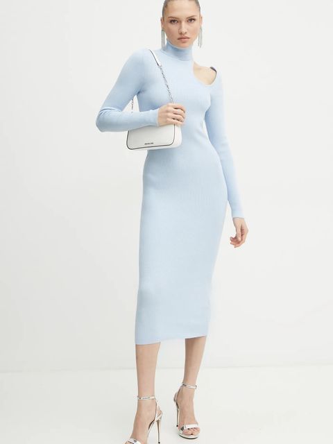 Bardot sukienka OLESA kolor niebieski midi dopasowana 59580DB