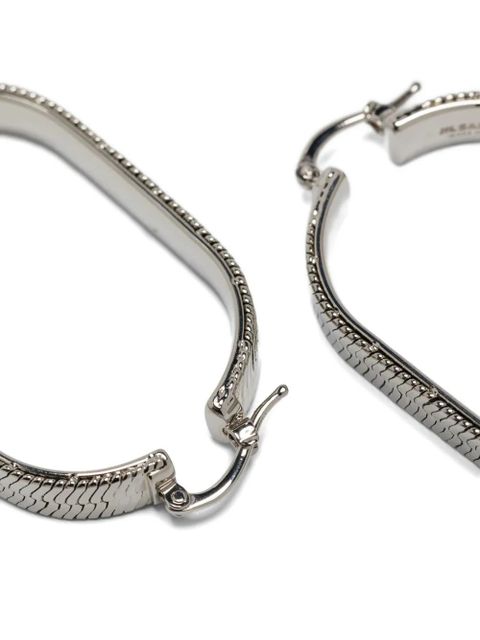 Jil Sander textured oval-hoop earrings - Silver - zdjęcie produktu nr 2