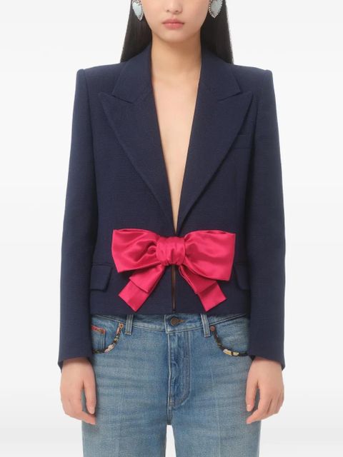 Valentino Garavani bow-detail single-breasted blazer - Blue