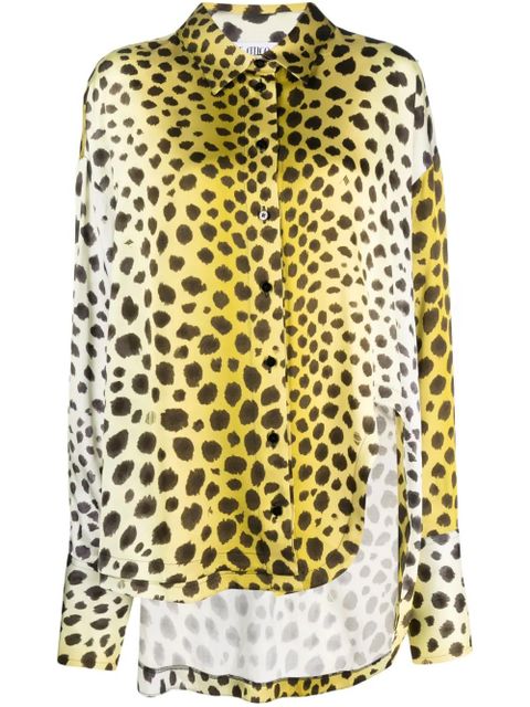 The Attico Kota leopard-print shirt - Yellow - zdjęcie produktu nr 1