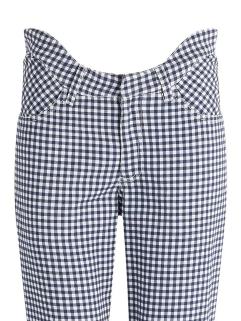 Jean Paul Gaultier curved gingham flared trousers - Blue - zdjęcie produktu nr 2