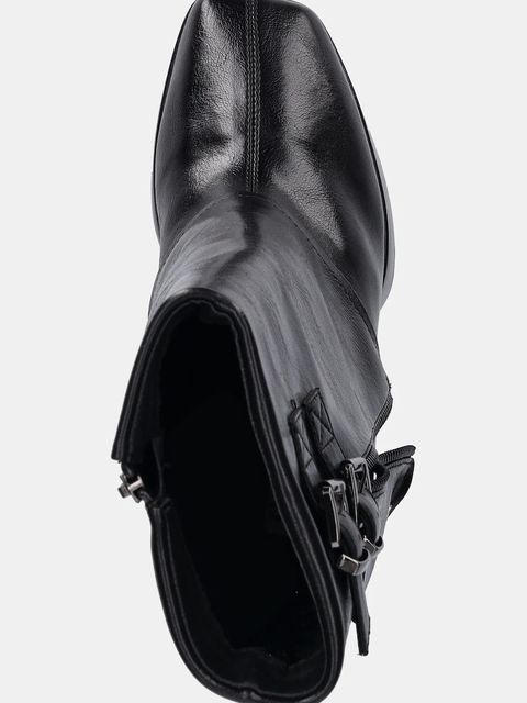 GOE botki damskie kolor czarny na słupku lekko ocieplone SS2N4206 BLACK