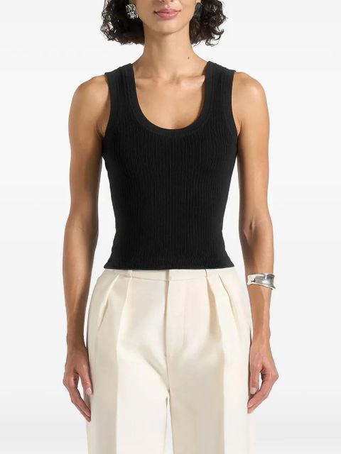 Manière De Voir Liane ribbed scoop-neck tank top - Black