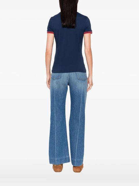 Valentino Garavani cherry-embellished polo top - Blue - zdjęcie produktu nr 2