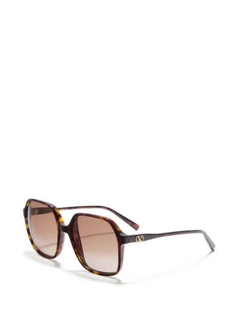 VALENTINO GARAVANI EYEWEAR rectangular acetate sunglasses - Brown - zdjęcie produktu nr 2