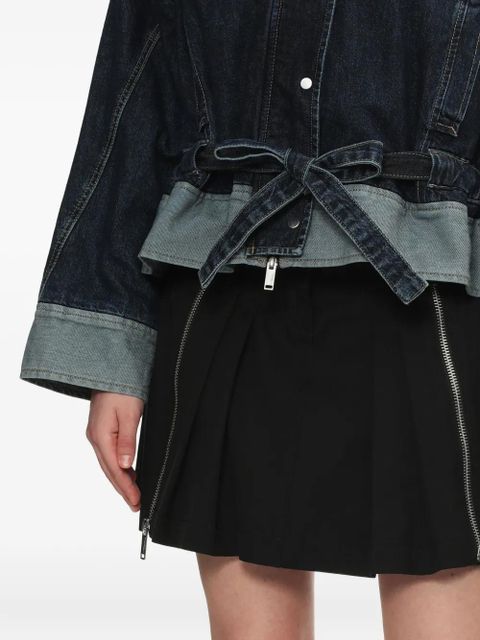 3.1 Phillip Lim belted contrast-panel denim jacket - Blue