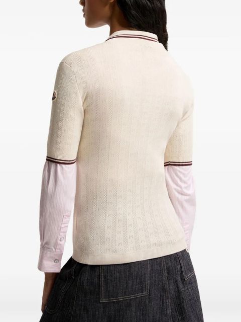 Moncler striped polo shirt - Neutrals
