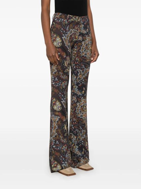 ETRO paisley-print flared trousers - Black