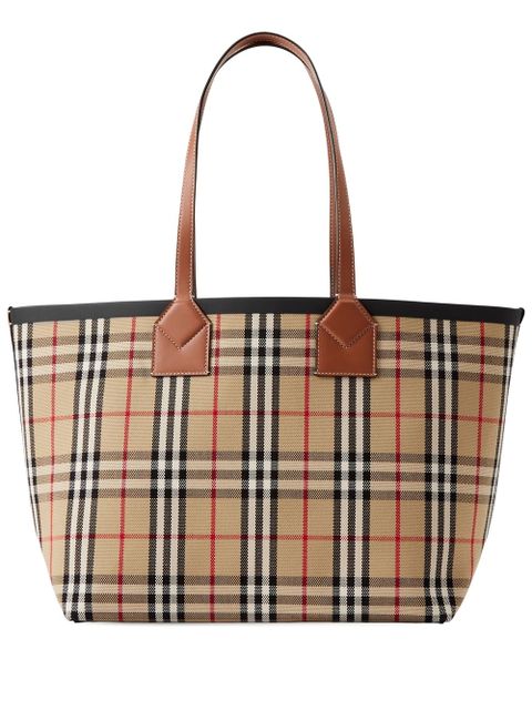 Burberry medium London check-pattern tote bag - Brown - zdjęcie produktu nr 1